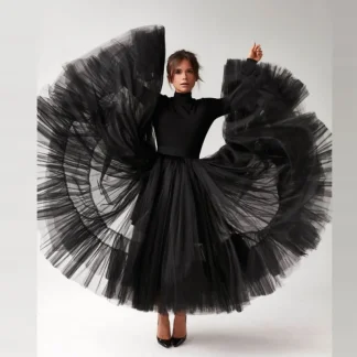 Puffy Tutu Long Black Skirts