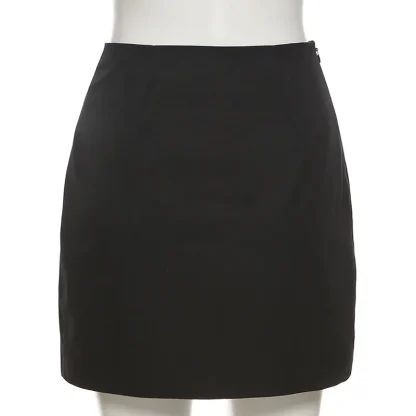 Safety Pin Decor Black Skirt - Image 6