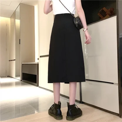 Big Split Midi Black Skirt - Image 6