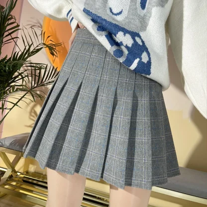 Plaid Pleated Black Skirts - Image 5