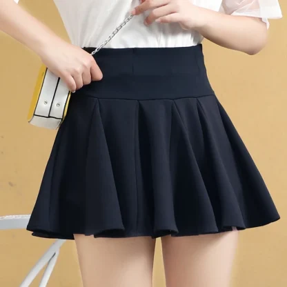 High-waist Flowy Mini Black Skirts - Image 2