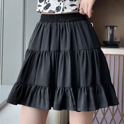 Tiered Mini Black Skirts - Image 2
