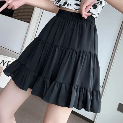 Tiered Mini Black Skirts - Image 3