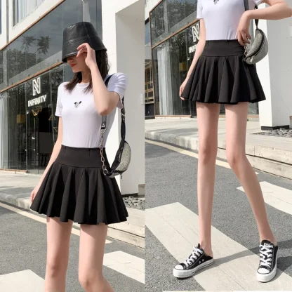 Chic High-waist Black Mini Skirts - Image 6