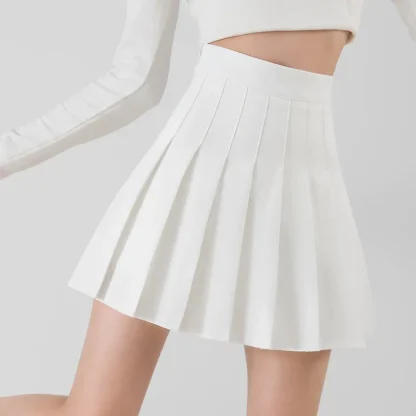 High-waist Pleated Black Mini Skirt - Image 2