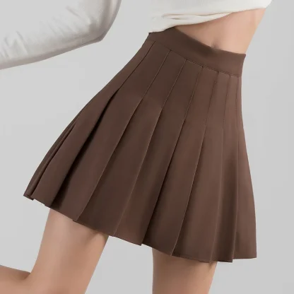 High-waist Pleated Black Mini Skirt - Image 4