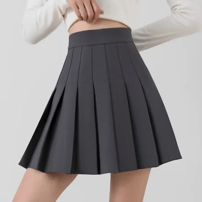 High-waist Pleated Black Mini Skirt - Image 5