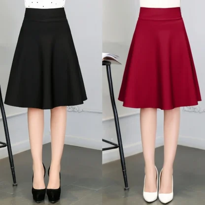 Elastic Waist Soft Black Skirts - Image 4
