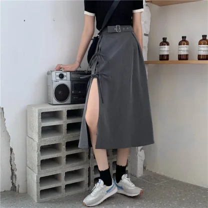 High Tied Split Black Skirts - Image 4