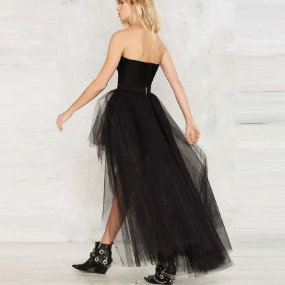 High Low Black Tutu Mesh Skirts - Image 3