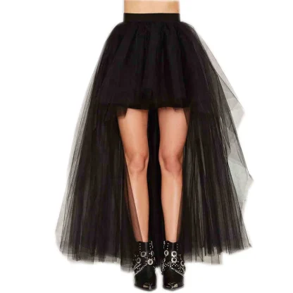 High Low Black Tutu Mesh Skirts