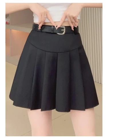 Pleated Mini Black Skirts - Image 2