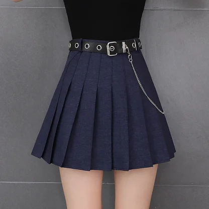 High-waist Pleated Black Skirts - Image 6