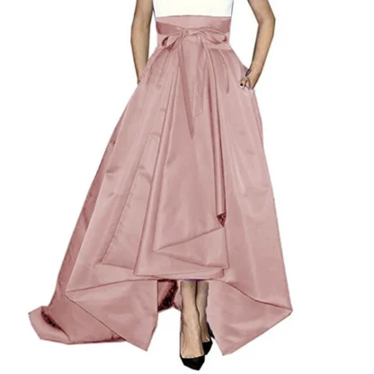 Elegant Long Black Skirt with Pockets - Image 3