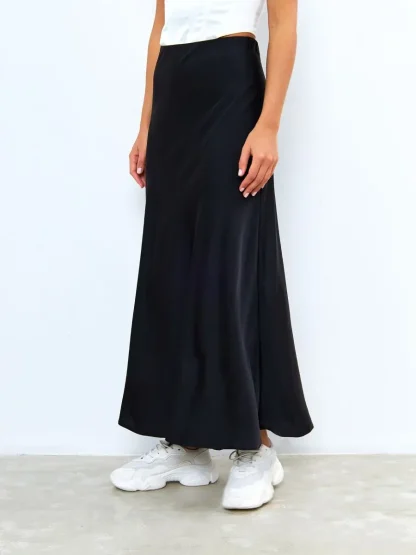 Soft Elegant Long Black Skirts - Image 4