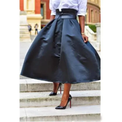 Elegant Puffy High-waist Black Skirt