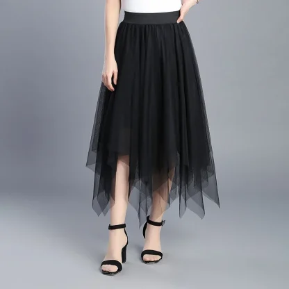 Elastic Waistband Tutu Black Skirt - Image 2