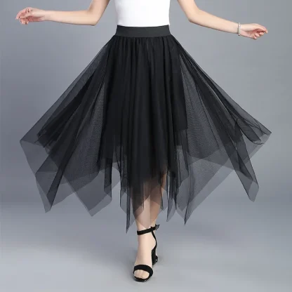 Elastic Waistband Tutu Black Skirt