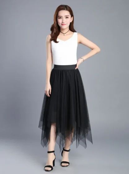 Elastic Waistband Tutu Black Skirt - Image 4