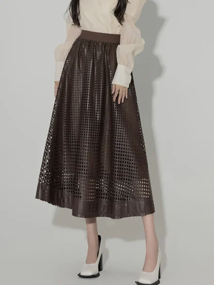 Stylish Hollow Out Black Skirts - Image 2