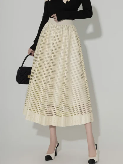 Stylish Hollow Out Black Skirts - Image 5