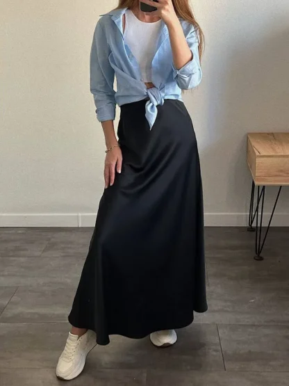 Soft Elegant Long Black Skirts