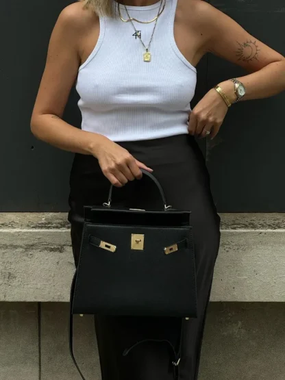 Soft Solid Elegant Black Skirts - Image 4
