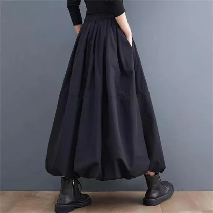 Solid Balloon Black Skirt - Image 5