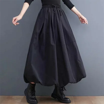 Solid Balloon Black Skirt - Image 6