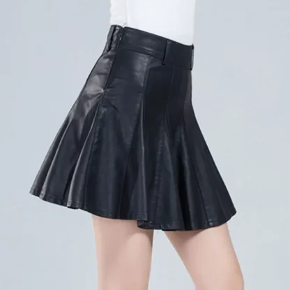 Plus Size High-waist Black Mini Skirts - Image 2