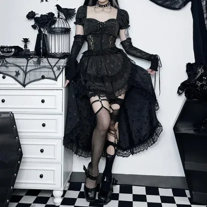 High Low Lace Black Skirt - Image 2