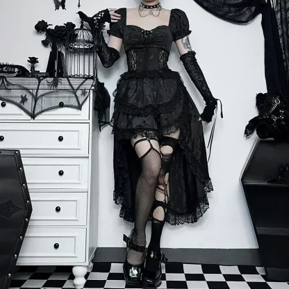 High Low Lace Black Skirt - Image 3