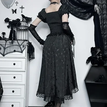 High Low Lace Black Skirt - Image 4
