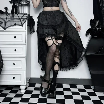 High Low Lace Black Skirt - Image 5