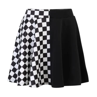 Sexy Plaid Mini Black Skirt